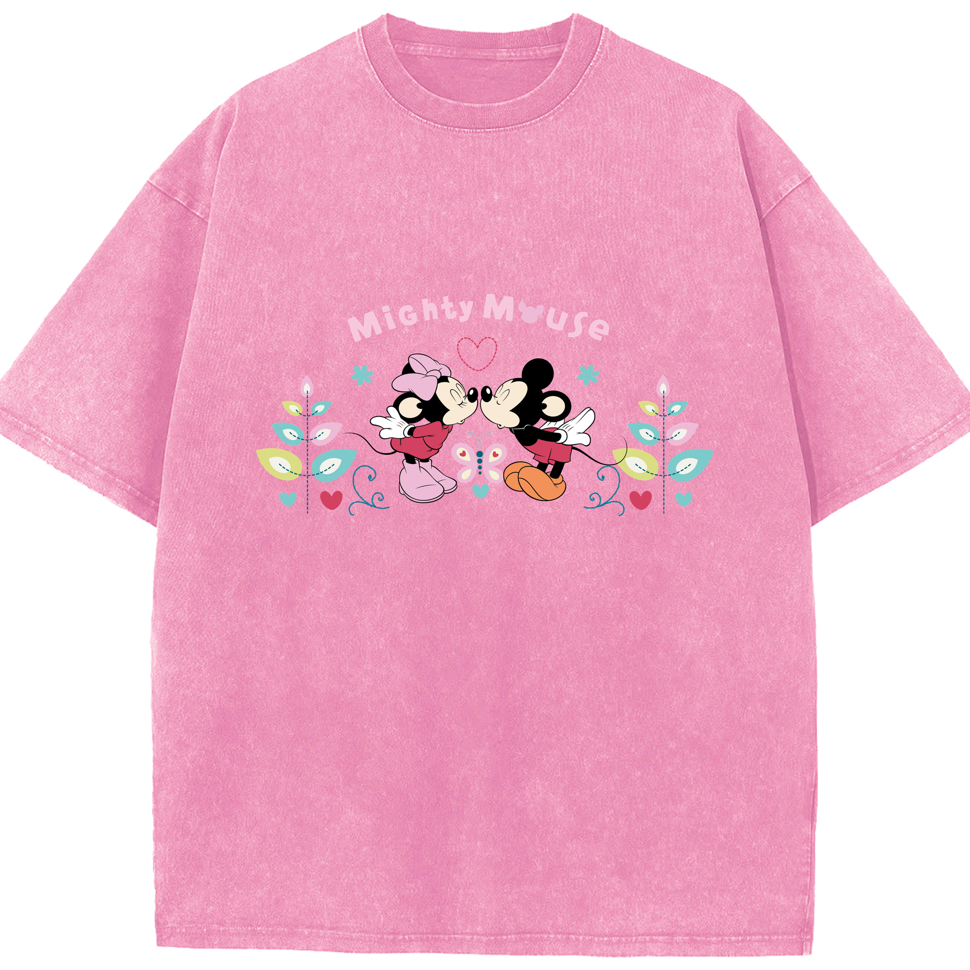 （画像用） ミッキーマウス Mickey Mouse 綿100% ヴィンテージ風 半袖Tシャツ（フロントプリント）